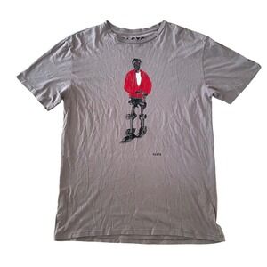 PASTE T shirt Robot James Dean Bionic Graphic Tee‎ Mens Large Gray